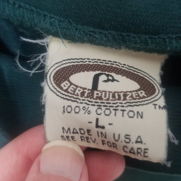 dark green men's long sleeve cotton shirt, L - Picture 2 of 4